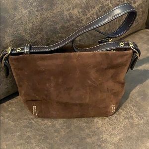 Coach brown suede mini-bag